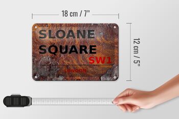 Signe en étain londres, 18x12cm, décoration carrée Sloane SW1 5