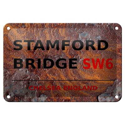 Targa in metallo Londra 18x12 cm Decorazione Inghilterra Stamford Bridge SW6