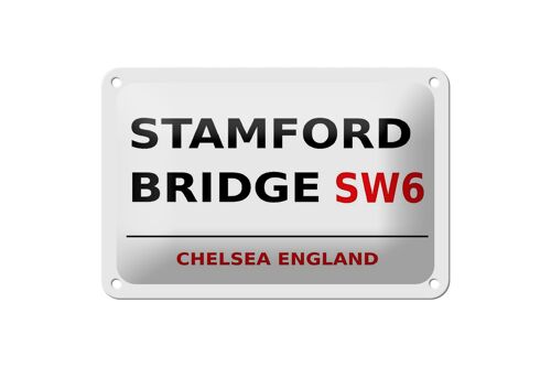 Blechschild London 18x12cm England Stamford Bridge SW6 weißes Schild