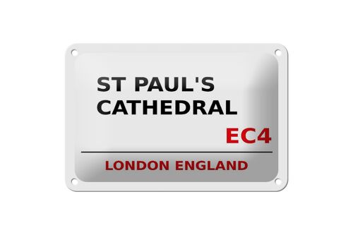Blechschild London 18x12cm England St Paul´s Cathedral EC4 weißes Schild