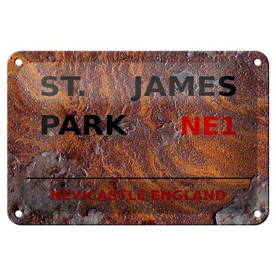 Cartel de chapa Inglaterra 18x12cm Newcastle St. Decoración de James Park NE1