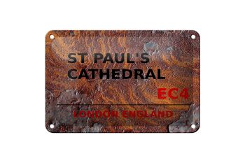 Signe en étain de londres, 18x12cm, angleterre, cathédrale St Paul, décoration EC4 1