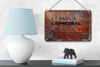 Signe en étain de londres, 18x12cm, angleterre, cathédrale St Paul, décoration EC4 4