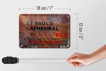 Signe en étain de londres, 18x12cm, angleterre, cathédrale St Paul, décoration EC4 5