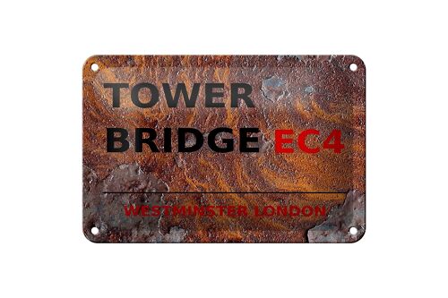 Blechschild London 18x12cm Westminster Tower Bridge EC4 Dekoration