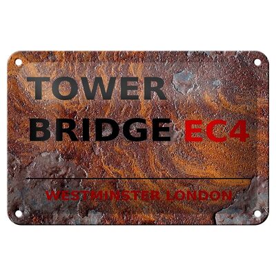 Metal sign London 18x12cm Westminster Tower Bridge EC4 decoration