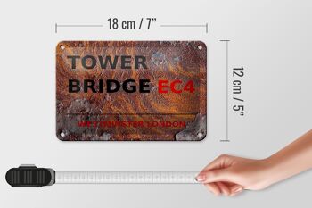 Panneau en étain de londres, 18x12cm, Westminster Tower Bridge, décoration EC4 5