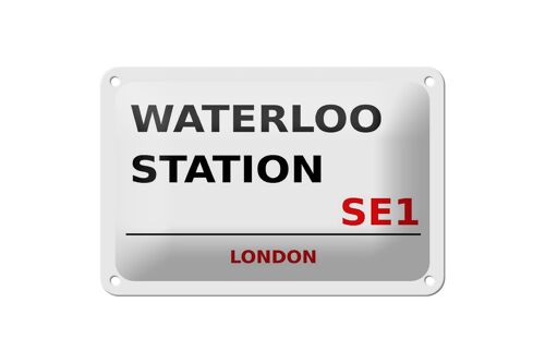 Blechschild London 18x12cm Waterloo Station SE1 weißes Schild