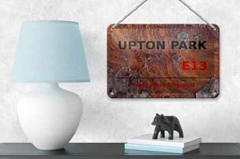 Panneau en étain anglais 18x12cm, décoration West Ham Upton Park E13 4