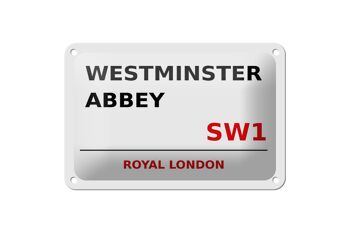 Panneau en étain Londres 18x12cm Royal Westminster Abbey SW1, panneau blanc 1