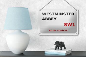Panneau en étain Londres 18x12cm Royal Westminster Abbey SW1, panneau blanc 4
