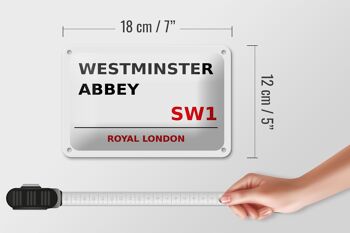 Panneau en étain Londres 18x12cm Royal Westminster Abbey SW1, panneau blanc 5