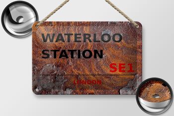 Panneau en étain de londres, 18x12cm, gare de Waterloo SE1, décoration 2