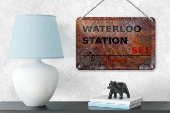 Panneau en étain de londres, 18x12cm, gare de Waterloo SE1, décoration 4