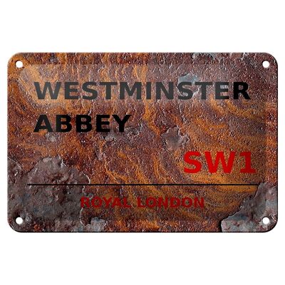 Targa in metallo Londra 18x12 cm Decorazione Royal Westminster Abbey SW1