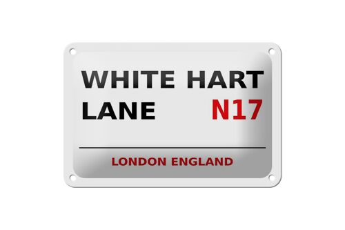 Blechschild London 18x12cm England White Hart Lane N17 weißes Schild