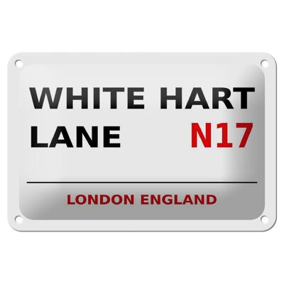 Targa in metallo Londra 18x12 cm Inghilterra White Hart Lane N17 cartello bianco