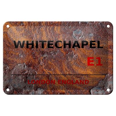 Targa in metallo Londra 18x12 cm Inghilterra Whitechapel E1 Decorazione