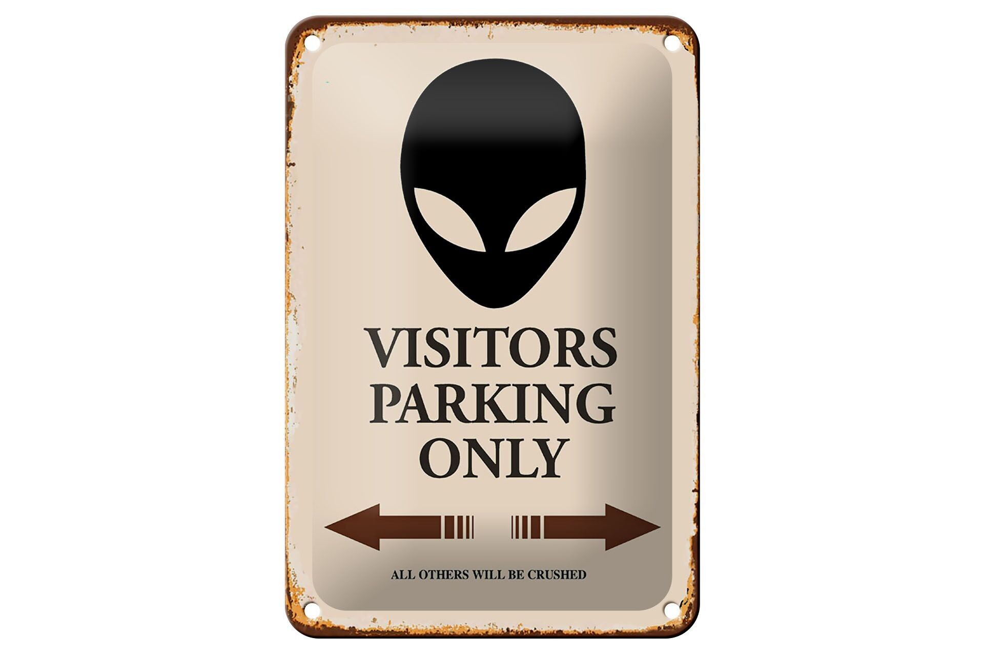 Targa in metallo con scritta 12x18 cm Parcheggio visitatori solo tutte le altre decorazioni