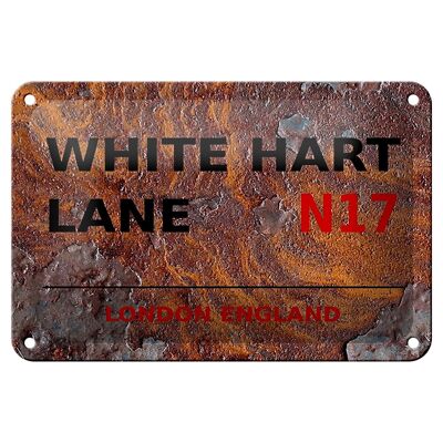 Letrero de chapa de Londres, decoración de Inglaterra, White Hart Lane N17, 18x12cm