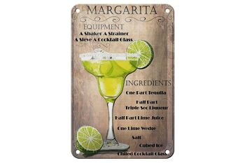 Plaque en tôle alcool 12x18cm Margarita Equipment décoration beige 1