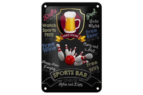 Blechschild Spruch 12x18cm sports bar Beer bowling Dekoration