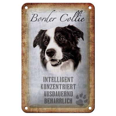 Cartel de chapa que dice decoración de regalo de perro Border Collie de 12x18cm