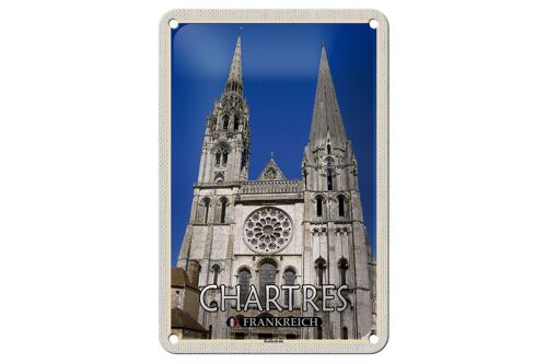 Blechschild Reise 12x18cm Chartres Frankreich Kathedrale Dekoration