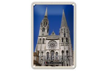 Signe en étain voyage 12x18cm, décoration de la cathédrale de Chartres, France 1