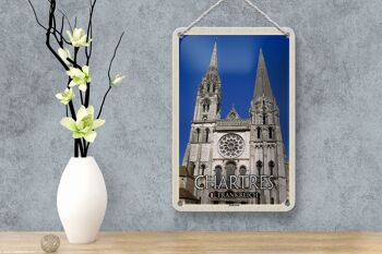 Signe en étain voyage 12x18cm, décoration de la cathédrale de Chartres, France 4