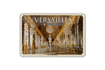 Plaque en tôle Voyage 18x12cm Château de Versailles France de l'intérieur 1