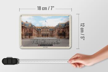 Panneau de voyage en étain, 18x12cm, château de Versailles, France, vue de face 5