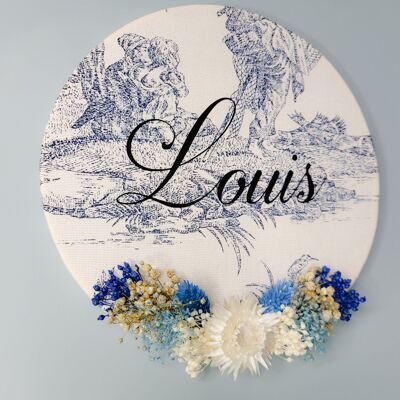 Personalizzata tela de jouy tamburo decorazione corona bohémien fiori secchi fatti a mano