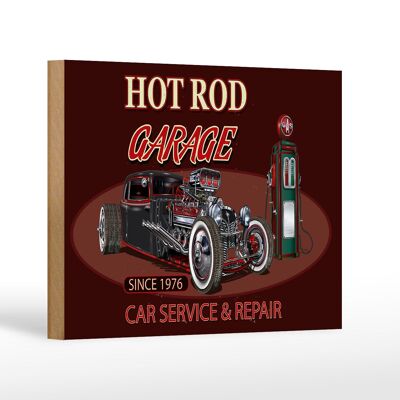 Holzschild Auto 18x12 cm hot rod Garage car service repair