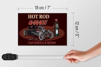 Panneau en bois voiture 18x12 cm hot rod Garage voiture service réparation 4