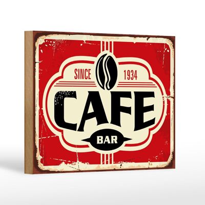 Holzschild Retro 18x12cm Cafe bar Kaffee since 1934 Dekoration