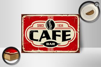 Panneau en bois rétro 18x12cm café bar café depuis 1934 décoration 2