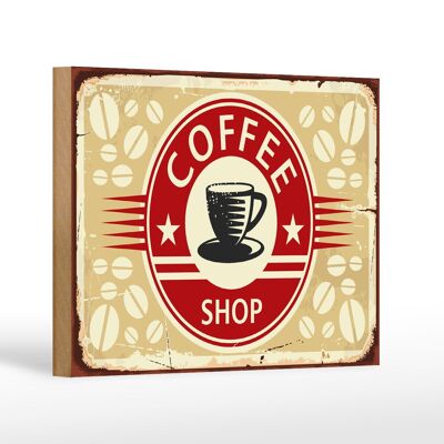 Holzschild Retro 18x12 cm Kaffee Coffee Shop Dekoration