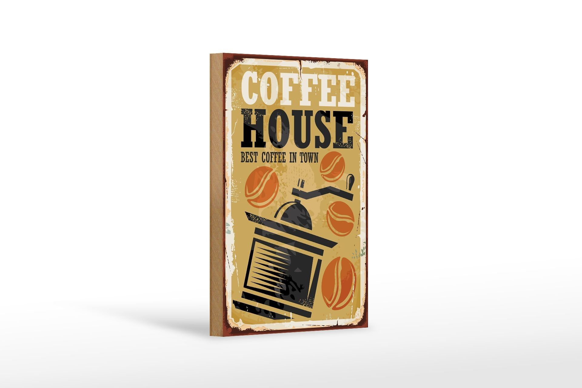 Targa in legno vintage 12x18 cm Coffee Coffee best in town decoration