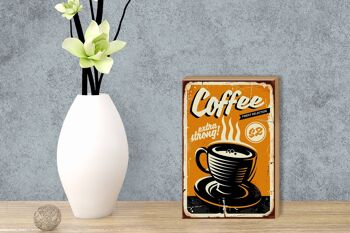 Plaque en bois rétro 12x18cm café extra fort décoration café 3