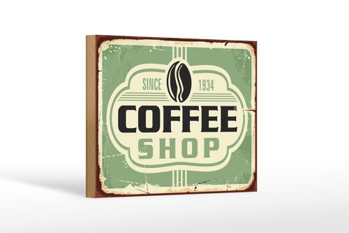 Holzschild Retro 18x12 cm Kaffee Coffee Shop since 1934 Dekoration