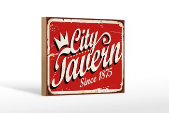 Panneau en bois rétro 18x12 cm City Tavern depuis 1875 décoration 1