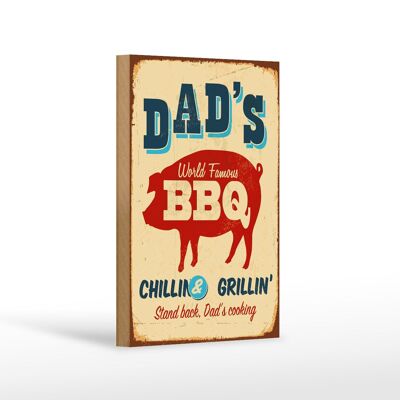 Cartello in legno retrò 12x18 cm decorazione per barbecue di papà, famosa in tutto il mondo