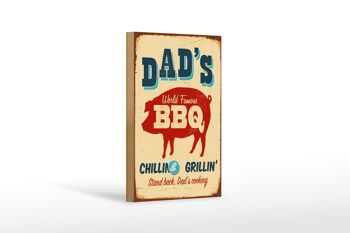 Panneau en bois rétro 12x18cm, décoration de barbecue de renommée mondiale pour papa 1