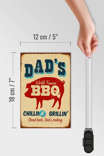 Panneau en bois rétro 12x18cm, décoration de barbecue de renommée mondiale pour papa 4