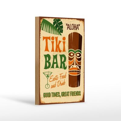 Cartel de madera 12x18 cm Tiki Bar Aloha Comida Exótica Decoración