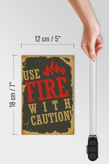Panneau en bois camping 12x18 cm utilisez le feu avec prudence ! décoration 4