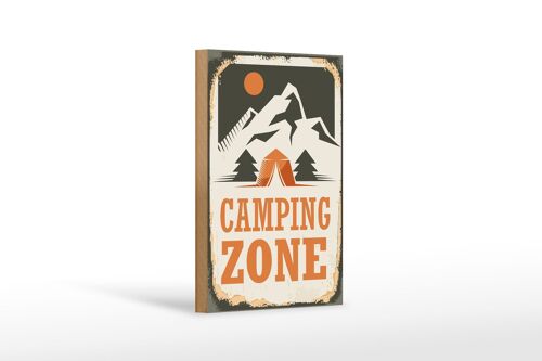 Holzschild Camping 12x18 cm Camping Zone Outdoor Dekoration