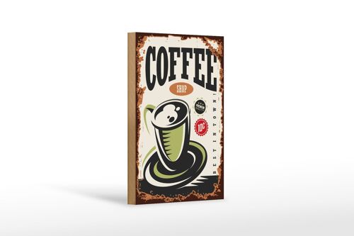 Holzschild Retro 12x18 cm Kaffee Coffee Shop premium Dekoration