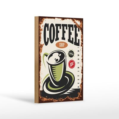 Holzschild Retro 12x18 cm Kaffee Coffee Shop premium Dekoration